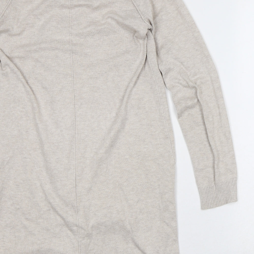 89th & Madison Womens Beige V-Neck Rayon Cardigan Jumper Size S