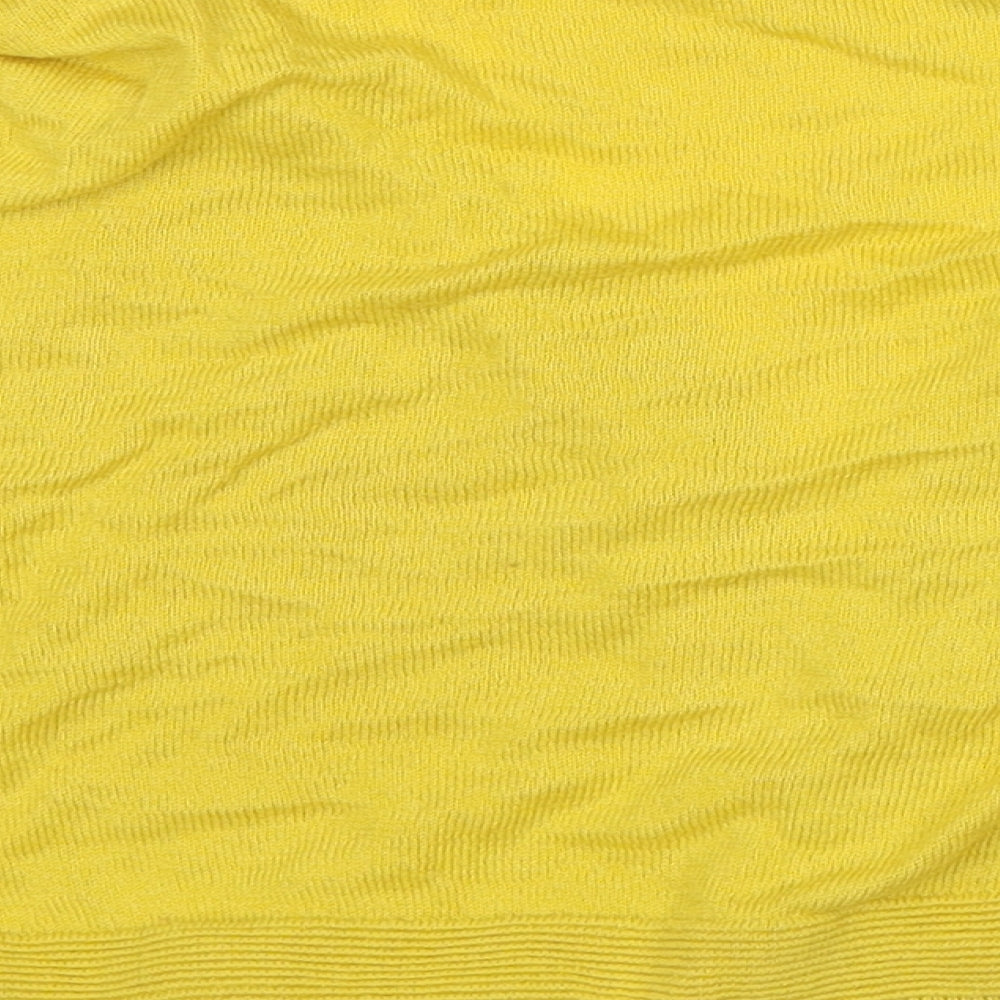 TU Womens Yellow V-Neck Cotton Cardigan Jumper Size 10 - Cropped