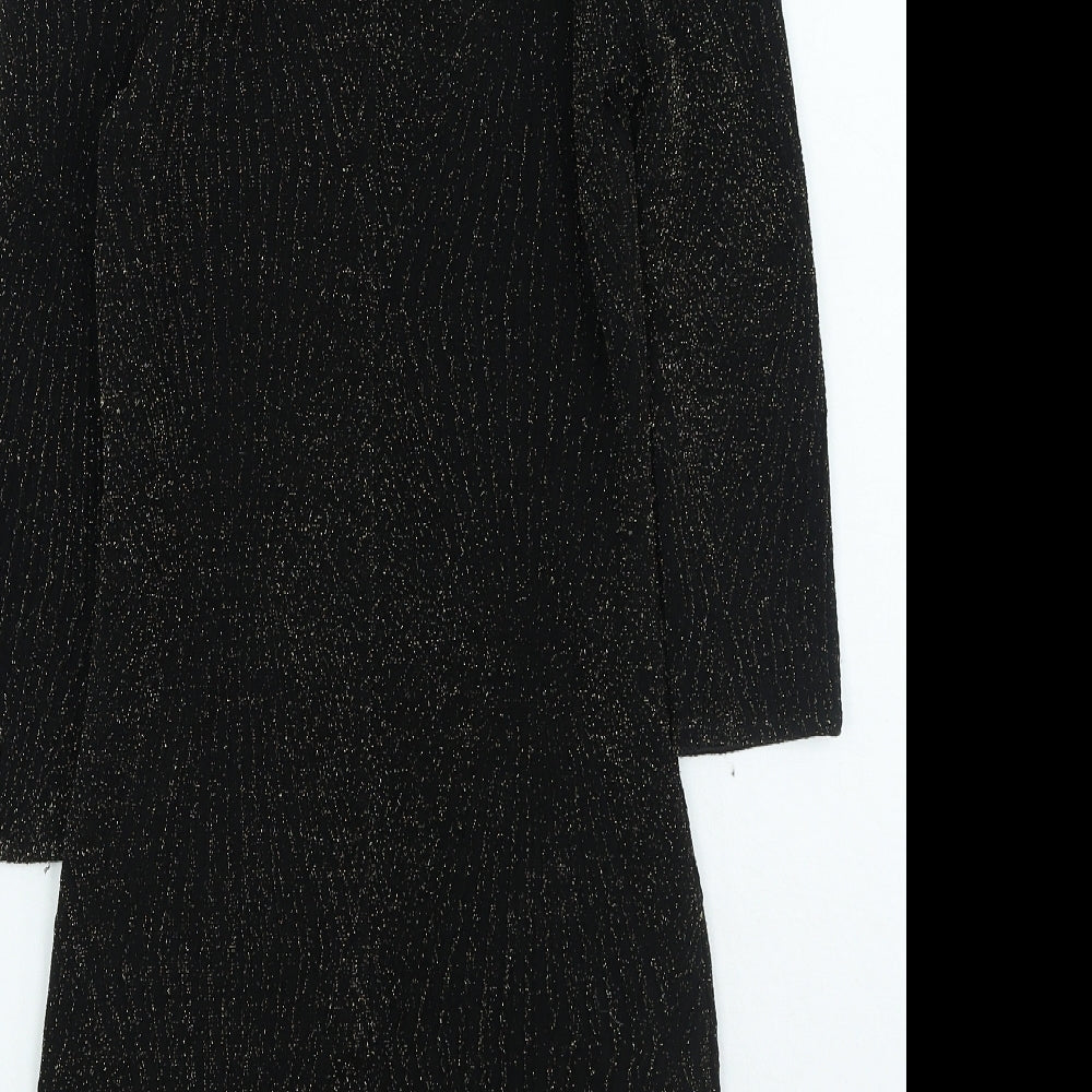 FOREVER 21 Womens Black Nylon Bodycon Size S Round Neck