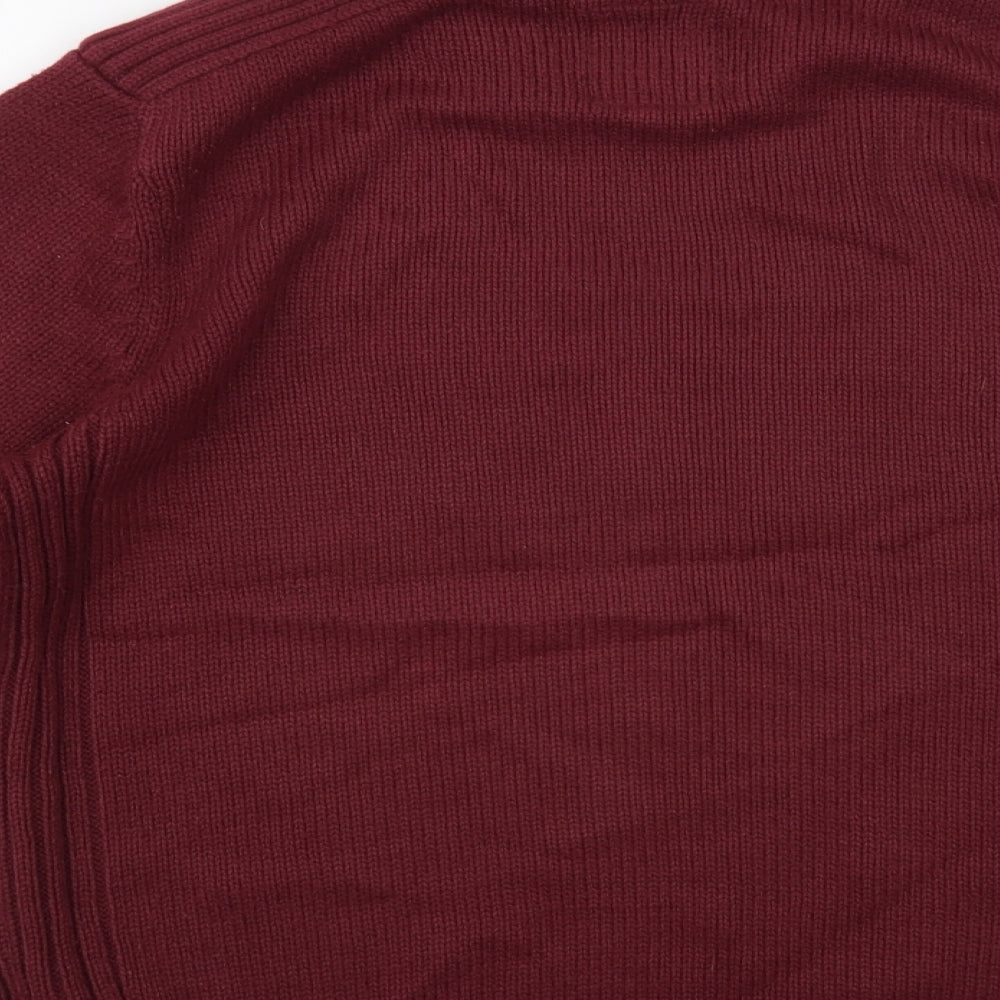 Kensington Mens Red Crew Neck Acrylic Pullover Jumper Size M