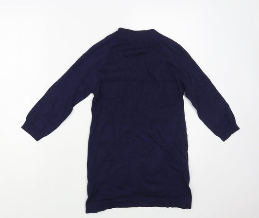 George Womens Blue V-Neck Nylon Cardigan Jumper Size 8
