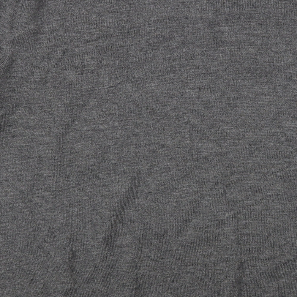 Avenue Mens Grey V-Neck Acrylic Pullover Jumper Size M