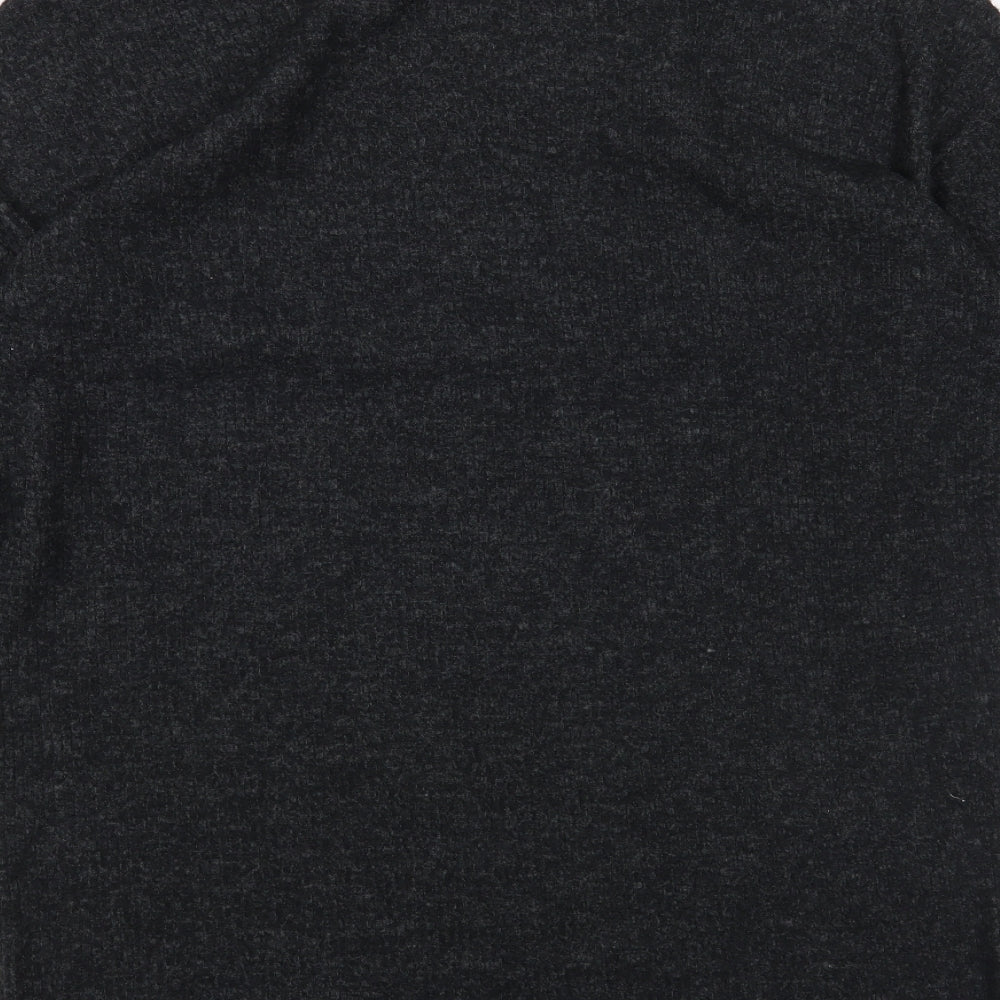 F&F Womens Grey High Neck Polyester Tunic Jumper Size 14