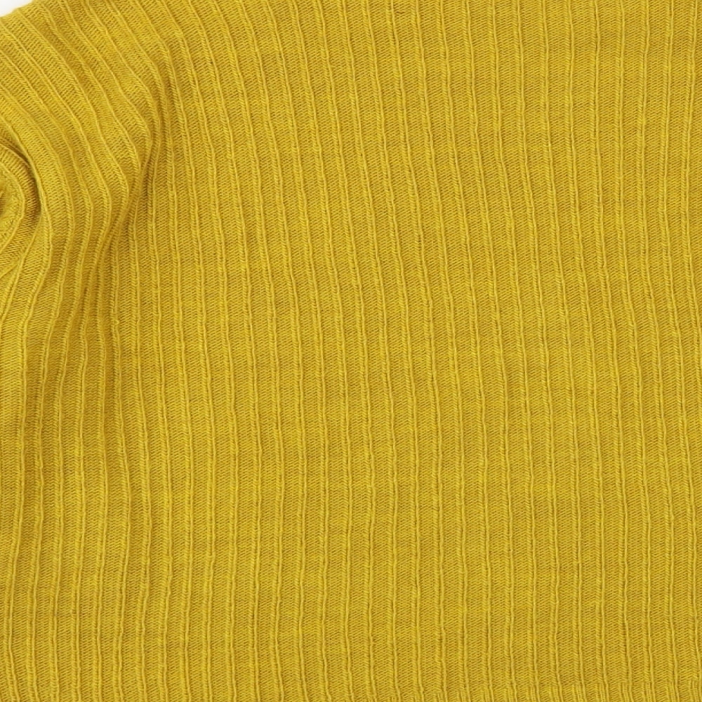 Primark Womens Yellow Mock Neck Acrylic Pullover Jumper Size M
