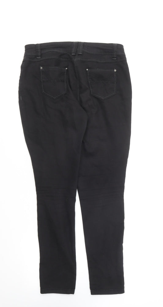 George Womens Black Cotton Skinny Jeans Size 10 L25 in Regular