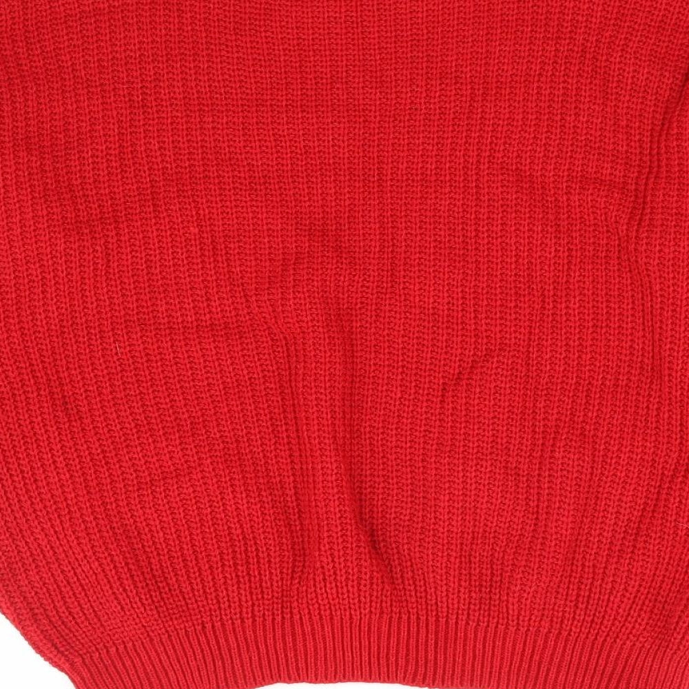 Womens UK Size M Preworn Red Pullover Jumper