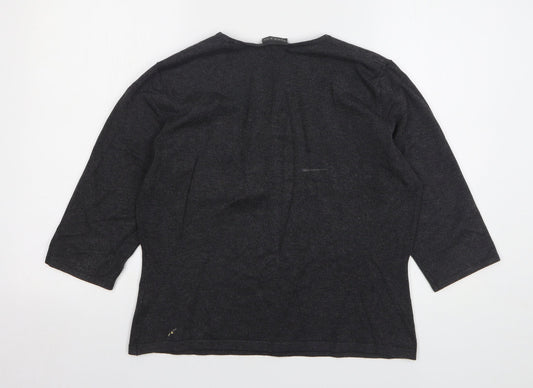 Alex & Co Womens Grey Scoop Neck Viscose Pullover Jumper Size 14