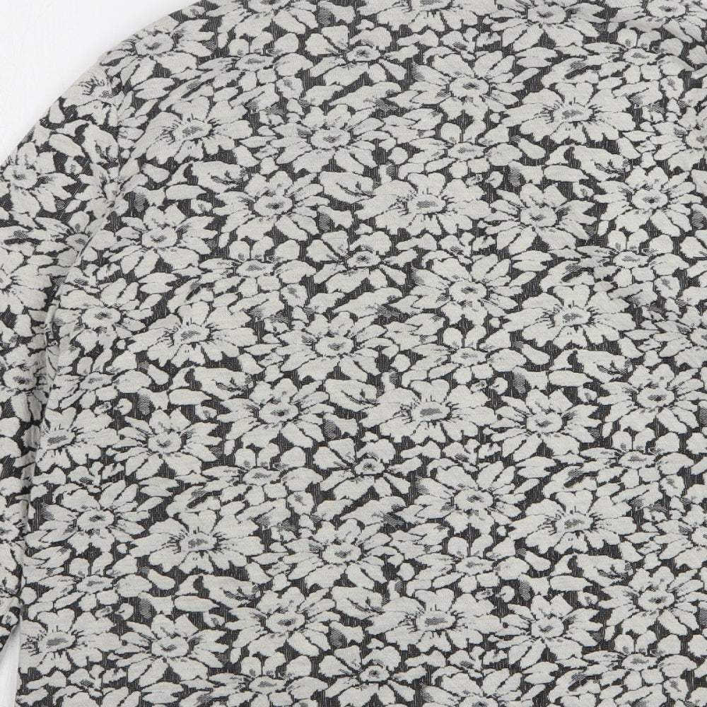 George Womens Grey Floral Polyester Jacket Blazer Size 20