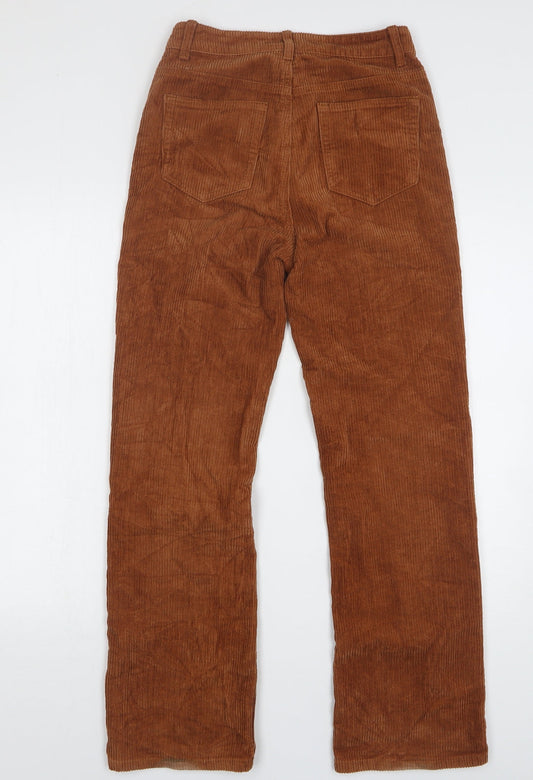 Shein Womens Brown Cotton Straight Jeans Size XS L29 in Regular Button