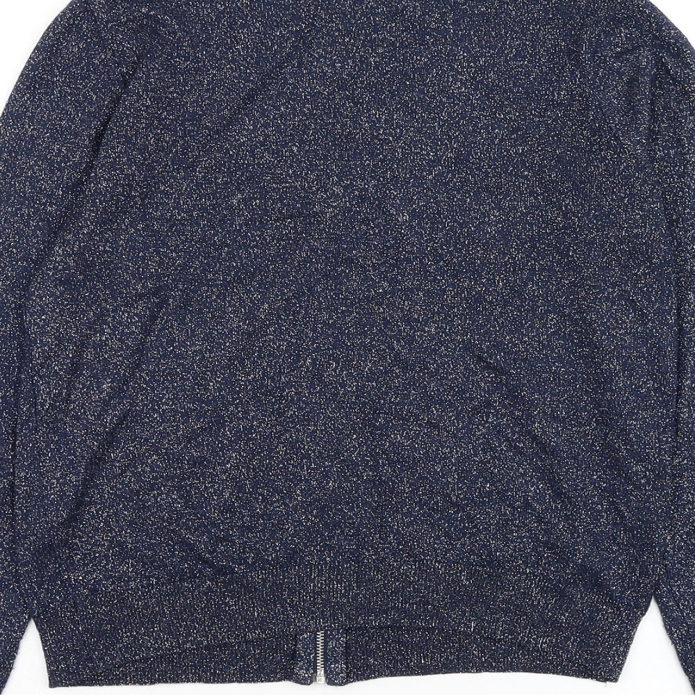 Womens UK Size 8 Atmosphere Blue Full Zip Jumper