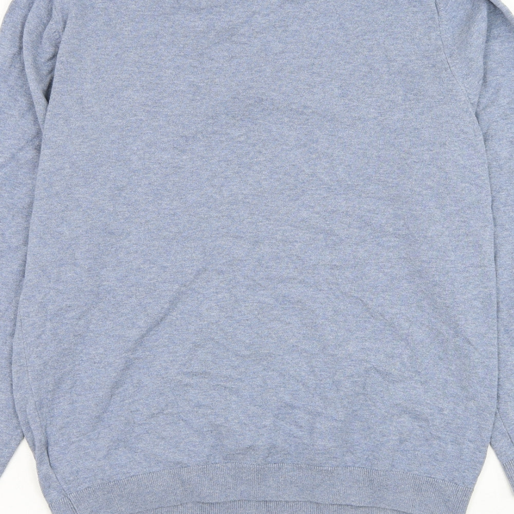 NEXT Mens Blue Collared Cotton Pullover Jumper Size M