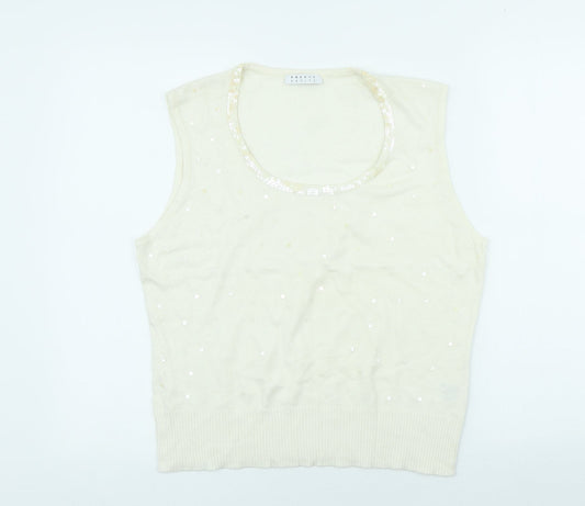 Womens UK Size L Precis Ivory Pullover Jumper