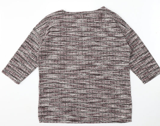 Nutmeg Womens Multicoloured Round Neck Polyester Pullover Jumper Size 12