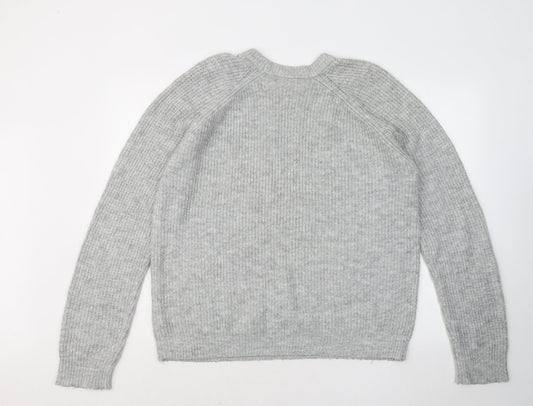 Primark Womens Grey Round Neck Acrylic Pullover Jumper Size 14