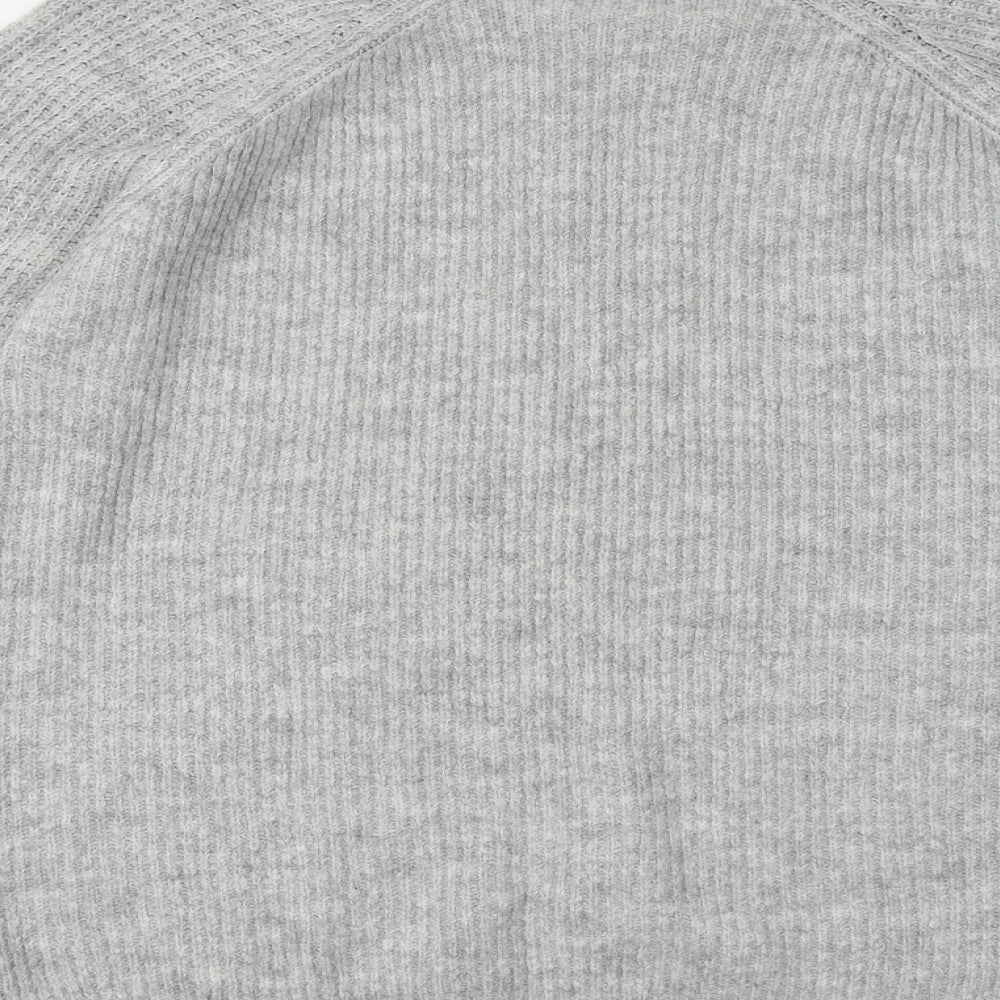 Primark Womens Grey Round Neck Acrylic Pullover Jumper Size 14