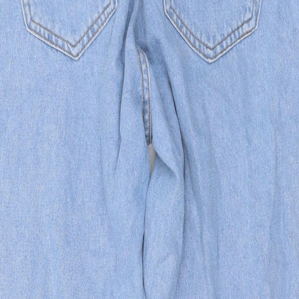 Noisy may Womens Blue Cotton Cropped Jeans Size 30 in L23 in Regular Button