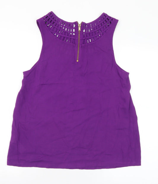 Womens UK Size 14 New Look Purple Basic Blouse