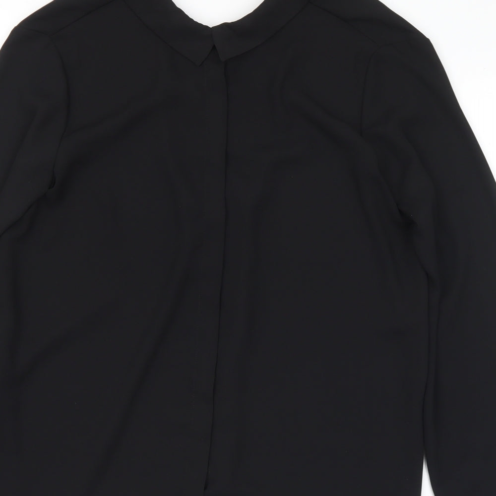 Womens UK Size M Zara Black Basic Blouse