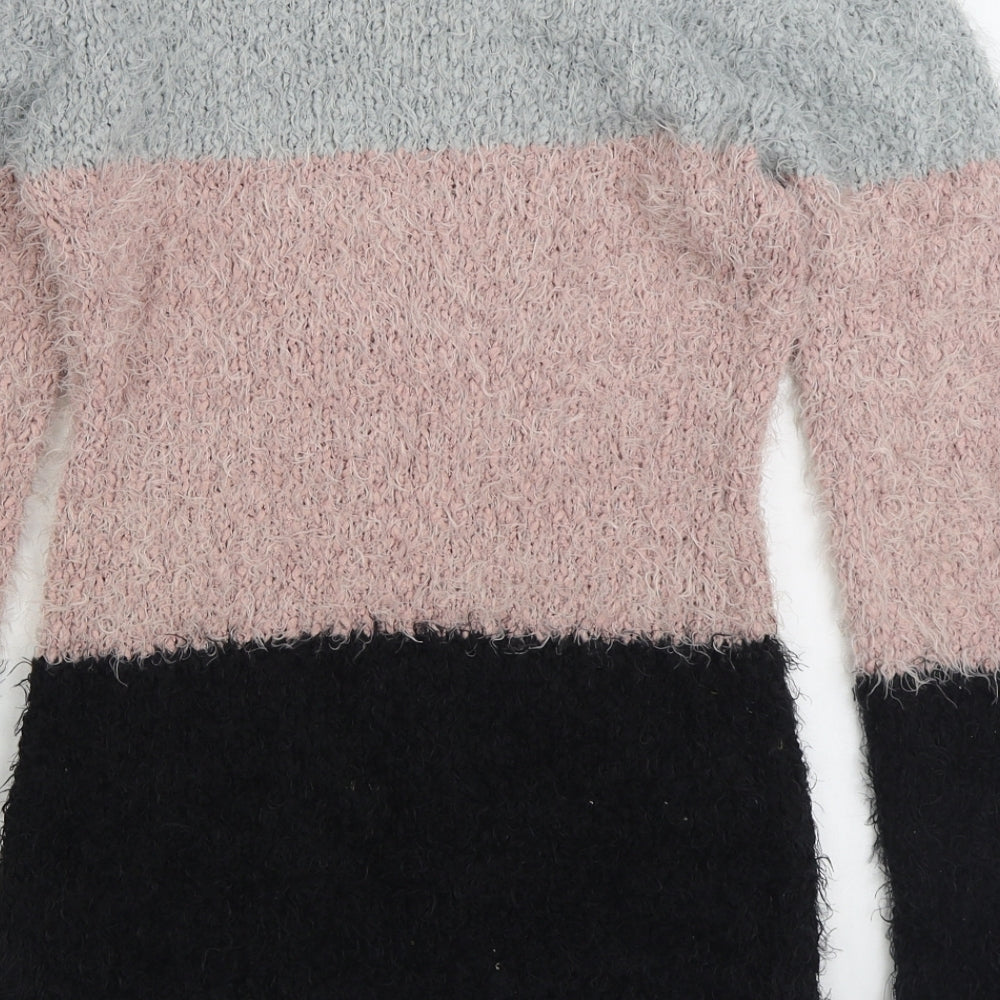 Womens UK Size S Apricot Multicoloured Pullover Jumper
