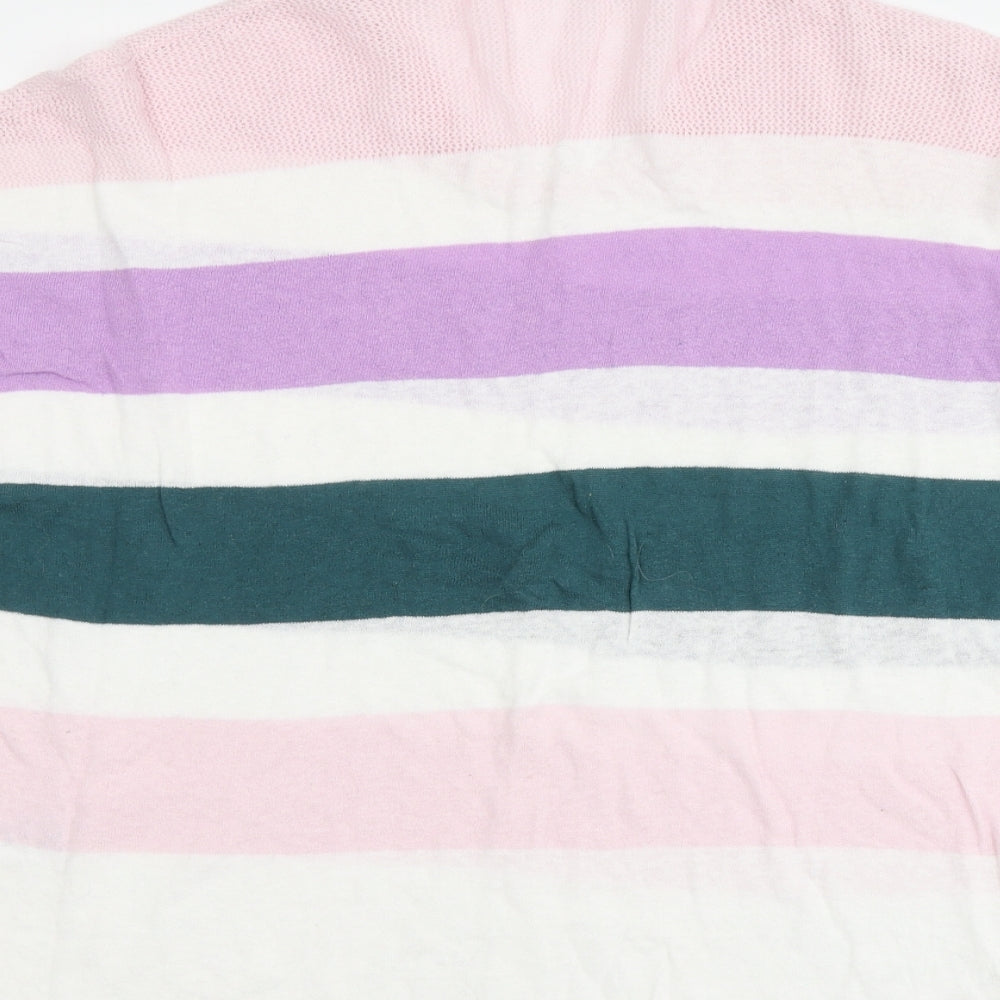 Kaleidoscope Womens Multicoloured Round Neck Striped Cotton Pullover Jumper Size 10