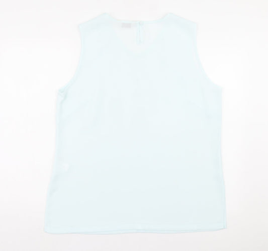 Womens UK Size 18 ELVI Blue Basic Tank