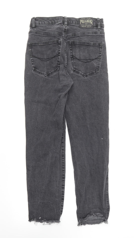 Pull&Bear Womens Grey Cotton Skinny Jeans Size 26 in L25 in Regular Button