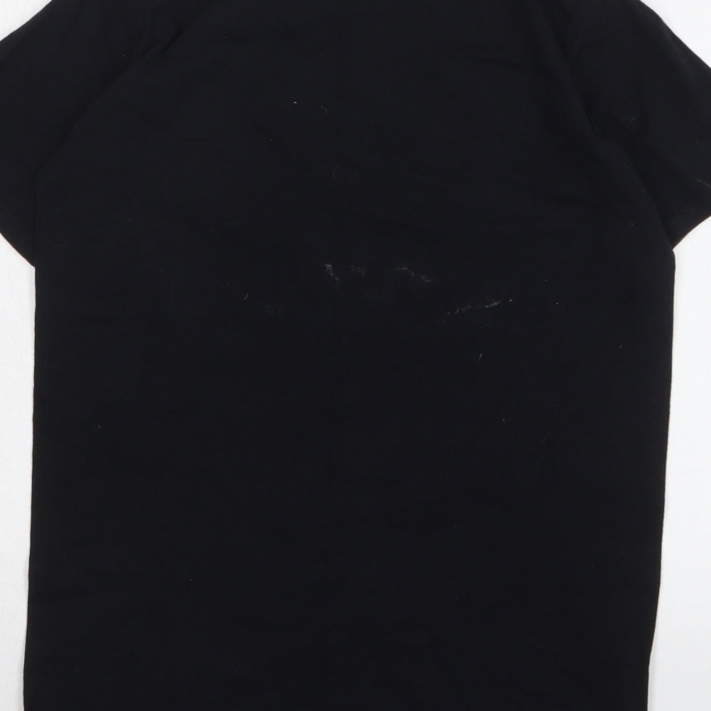Womens UK Size S Gildan Black Basic T-Shirt