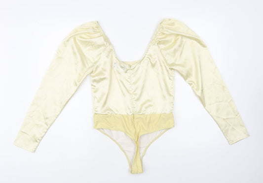 In the Style Womens Gold Polyester Bodysuit One-Piece Size 10 Snap