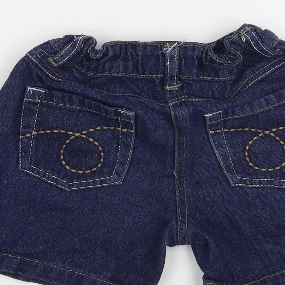 Denim Co. Boys Blue Cotton Chino Shorts Size 6-7 Years Regular Snap