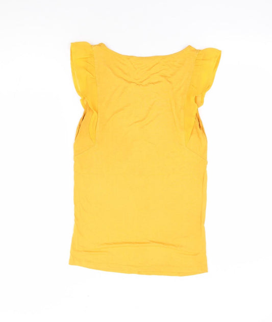 Womens UK Size XS Oasis Yellow Basic Tank