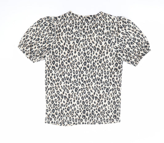Womens UK Size 6 New Look Brown Jersey T-Shirt