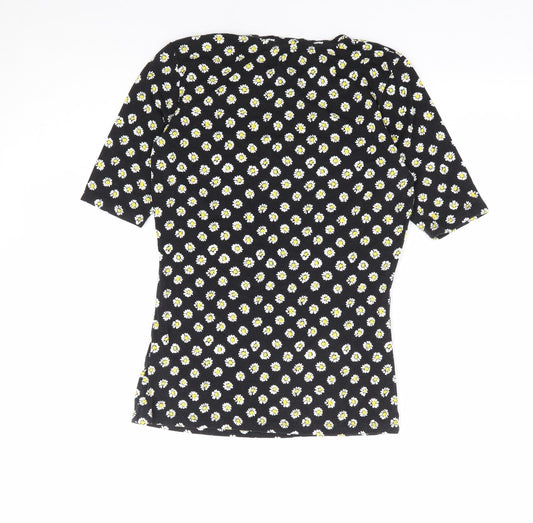 Womens UK Size 6 Warehouse Black Jersey T-Shirt