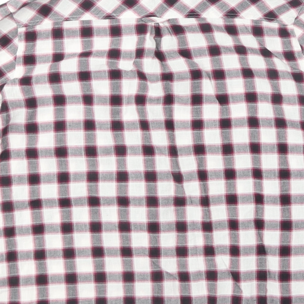 TU Womens Purple Plaid Cotton Basic Button-Up Size 12 Collared