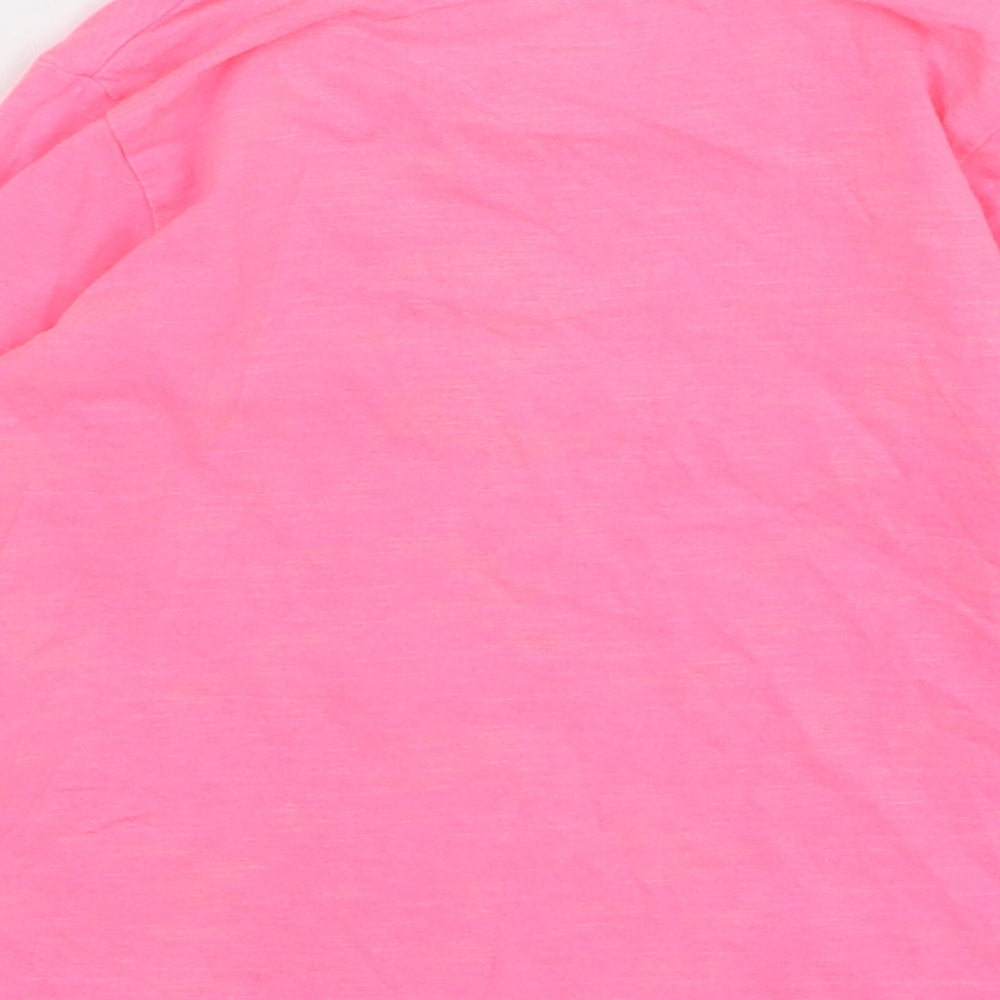 Papaya Girls Pink Geometric Cotton Basic T-Shirt Size 18-24 Months Round Neck Pullover - Happy Every Day