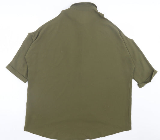 Womens UK Size 10 New Look Green Basic Button-Up