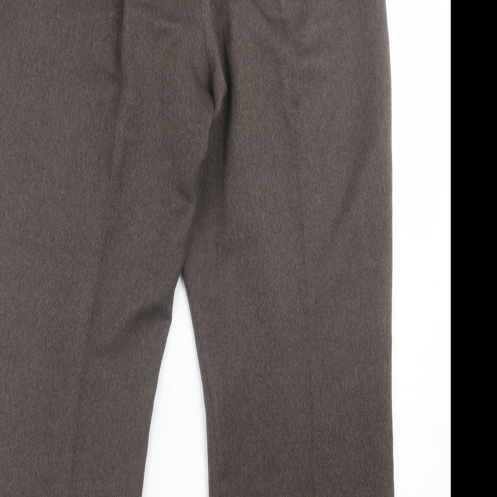 Autonomy Womens Brown Polyester Trousers Size 16 L27 in Regular Hook & Eye