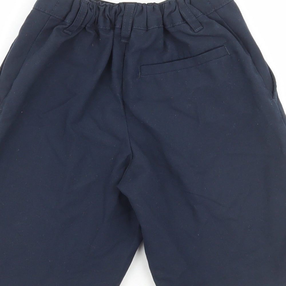 Marks and Spencer Boys Blue Polyester Bermuda Shorts Size 6-7 Years Regular Hook & Loop - School Wear