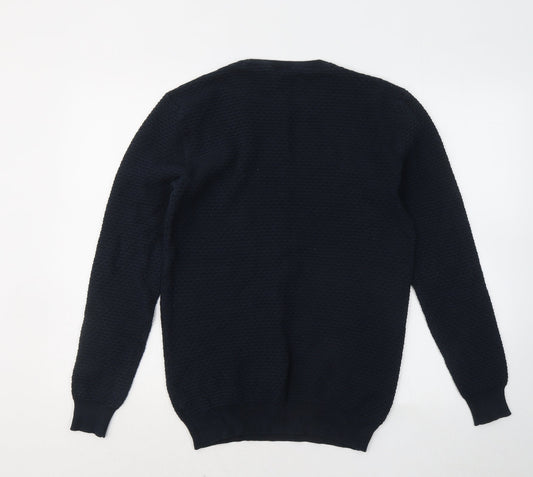 Casual Friday Mens Blue Round Neck Cotton Pullover Jumper Size M