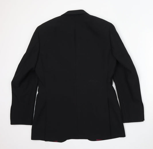 1860 Menswear Mens Black Polyester Jacket Suit Size 38
