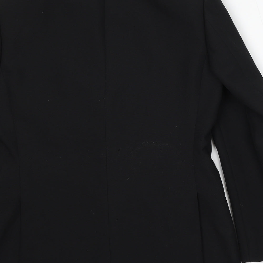 1860 Menswear Mens Black Polyester Jacket Suit Size 38