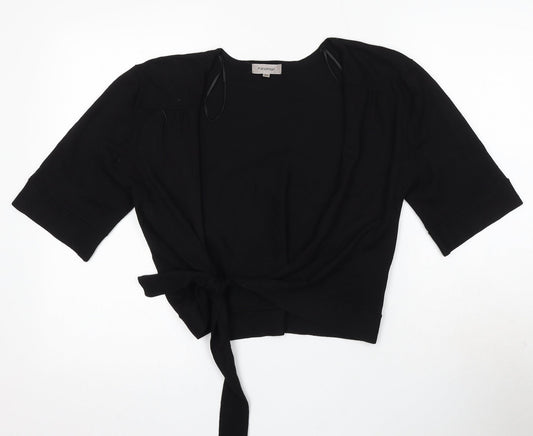 Paramour Womens Black V-Neck Viscose Pullover Jumper Size L