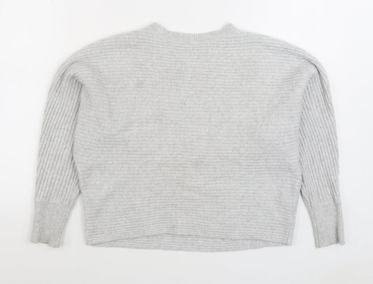 F&F Womens Grey Round Neck Polyester Pullover Jumper Size M