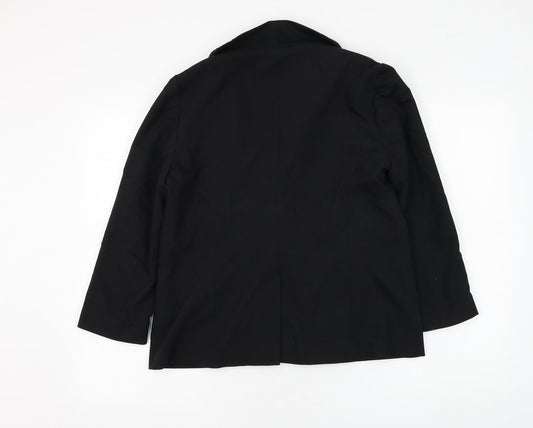 Primark Womens Black Jacket Blazer Size 14 Button