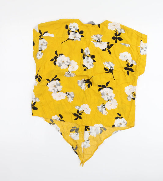 Womens UK Size 8 Dorothy Perkins Yellow Basic Button-Up