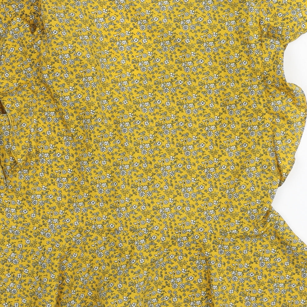 Womens UK Size S New Look Yellow Basic Blouse