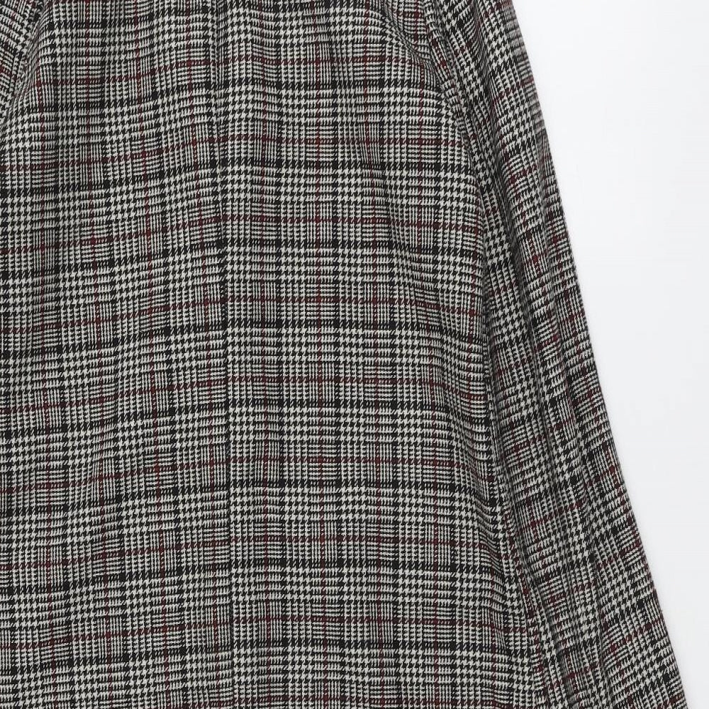 Primark Womens Beige Geometric Overcoat Coat Size 8 Button