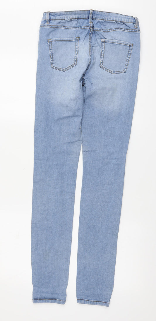 Denim & Co. Womens Blue Cotton Skinny Jeans Size 10 L33 in Regular Button