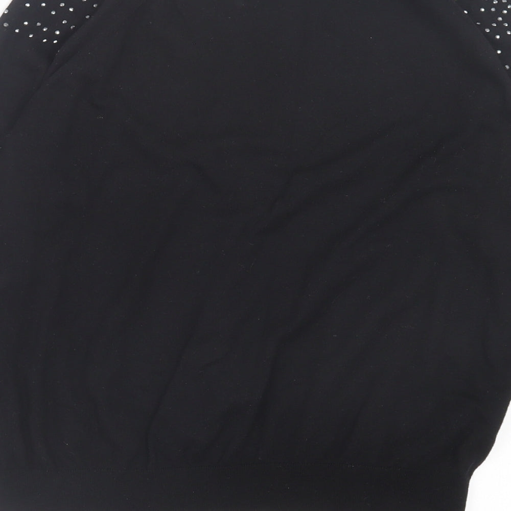 Womens UK Size M Mango Black Pullover Jumper