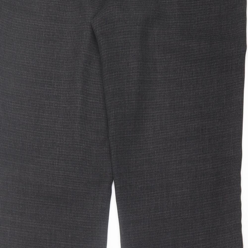 F&F Womens Grey Polyester Trousers Size 14 L32 in Regular Hook & Eye