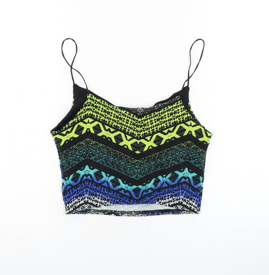 Womens UK Size 10 New Look Multicoloured Cropped Tank